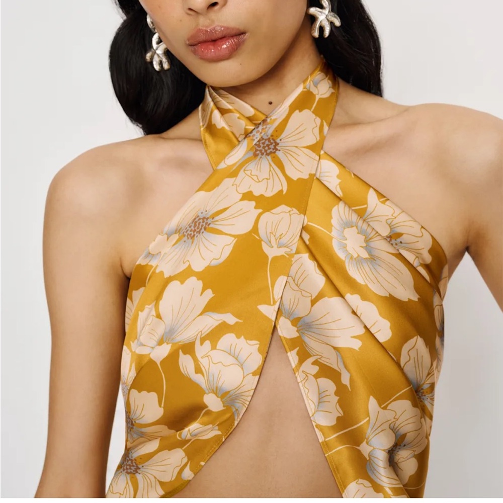 BRAND NEW Reformation Floral Silk Scarf